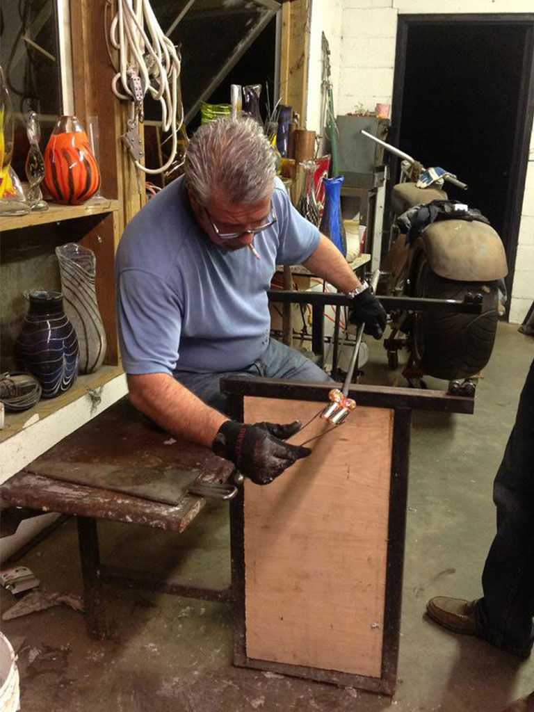 Giuseppe in his jewelry studio