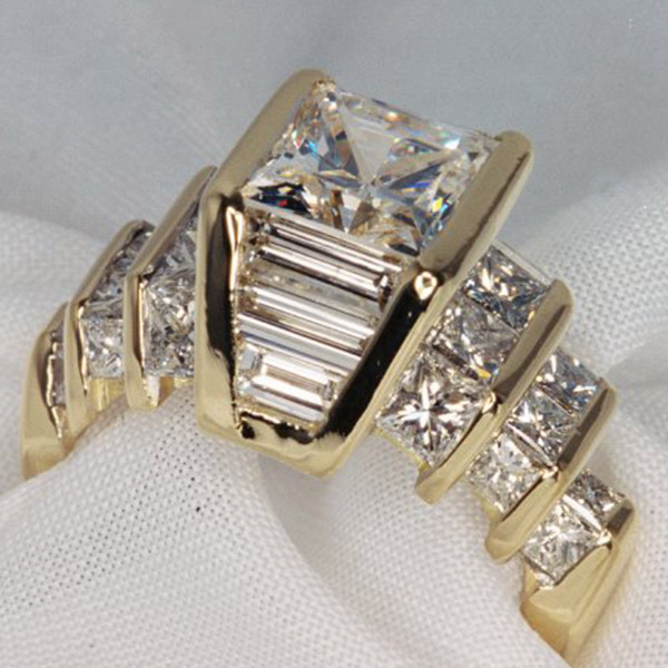 A custom made diamond and gold ring